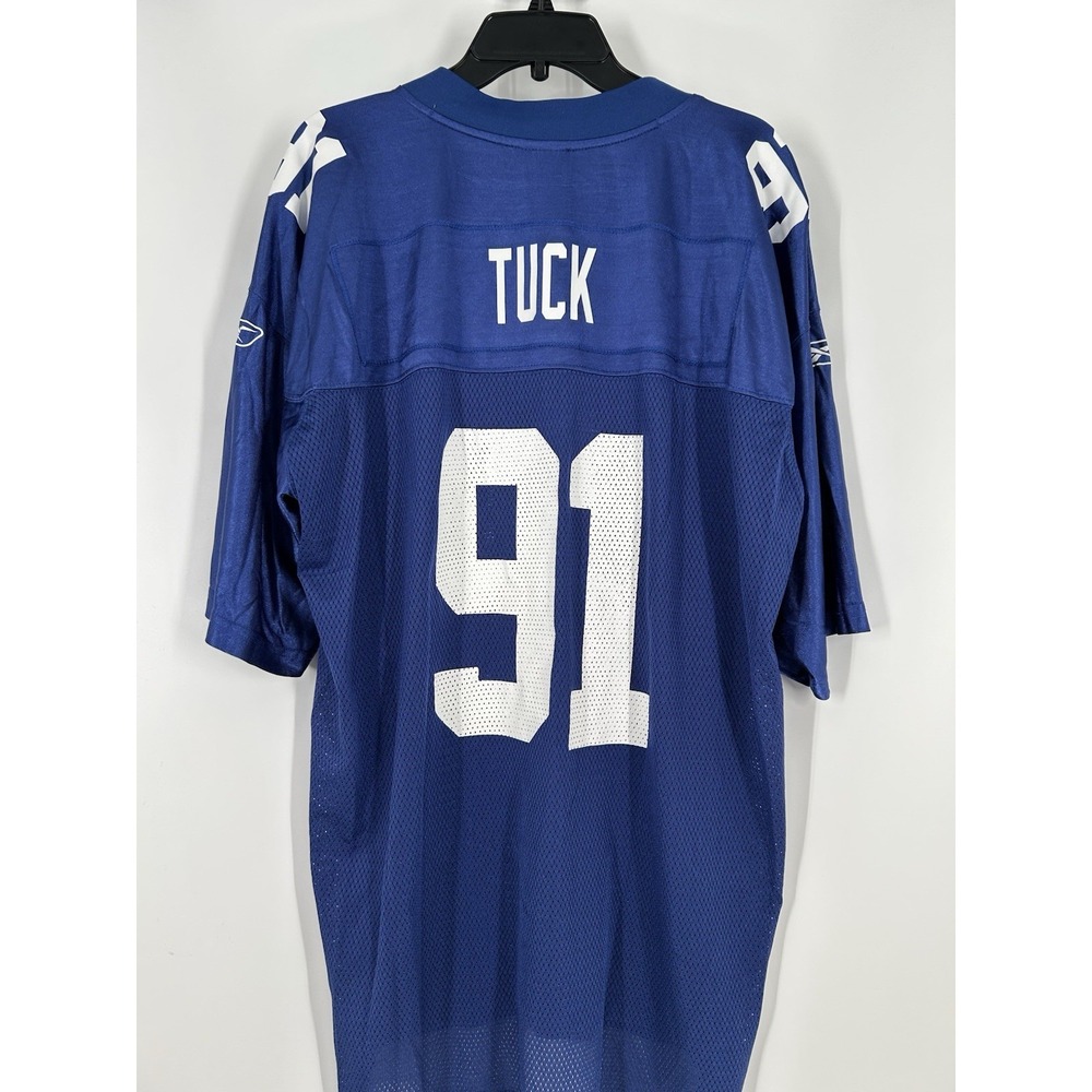Justin Tuck New York Giants Reebok On Field Jersey Blue #91 Football Mens 2XL - Picture 2 of 10